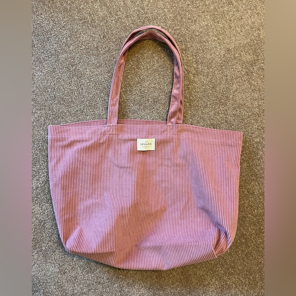 Sezane velvet tote. Pink.